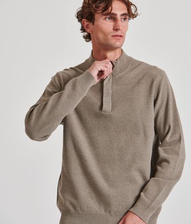 Half-zip πλεκτή μπλούζα με πατιλέτα