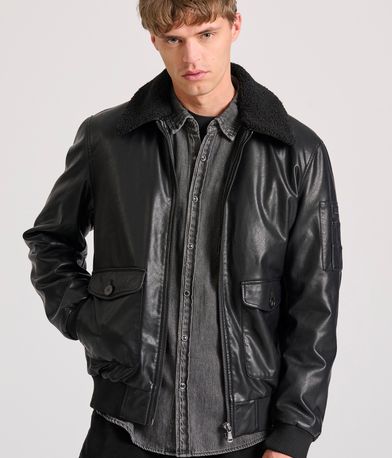 Bomber jacket από οικολογικό δέρμα (PU)