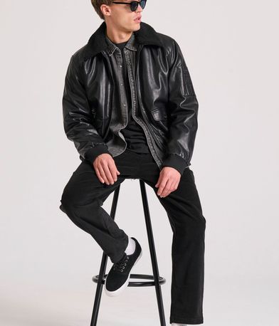 Bomber jacket από οικολογικό δέρμα (PU)