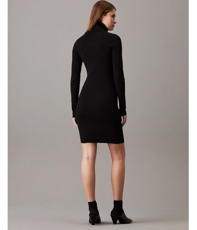 Calvin Klein Woven Label Turtleneck Φόρεμα Mini Γυναικείο (J20J224150 BEH)