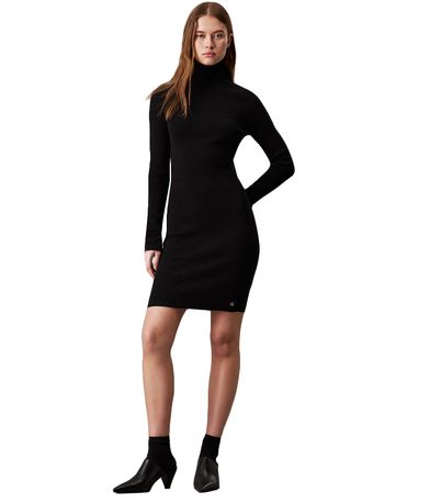 Calvin Klein Woven Label Turtleneck Φόρεμα Mini Γυναικείο (J20J224150 BEH)