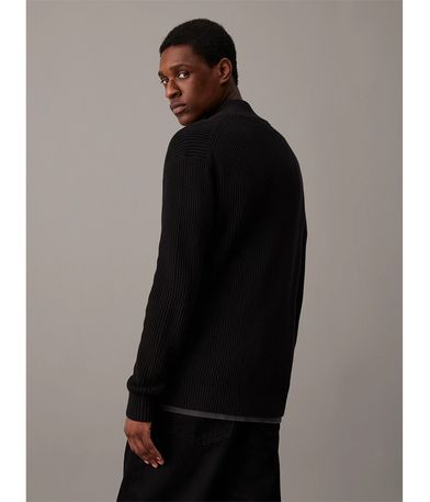 Calvin Klein Ribbed Cotton Zip Up Ζακέτα Πλεκτή Ανδρική (J30J326197 BEH)