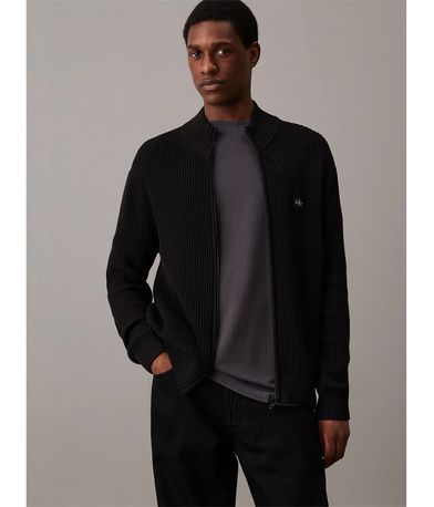 Calvin Klein Ribbed Cotton Zip Up Ζακέτα Πλεκτή Ανδρική (J30J326197 BEH)