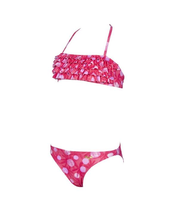 Tropical Summer Bandeau Rouche Bikini