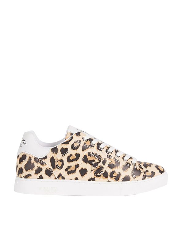 Τrussardi Jeans γυναικεία sneakers με animal print και κεντημένο λογότυπο