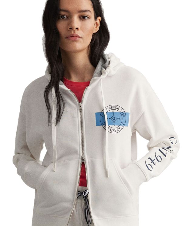 Gant γυναικεία ζακέτα φούτερ με logo print Nautical