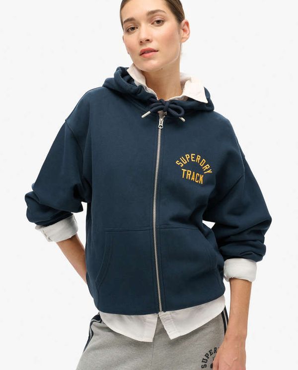 Ζακέτα Φούτερ Με Κουκούλα College Logo Boyfriend SUPERDRY