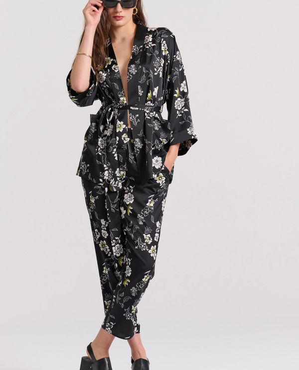 Loose fit κοντό εμπριμέ kimono