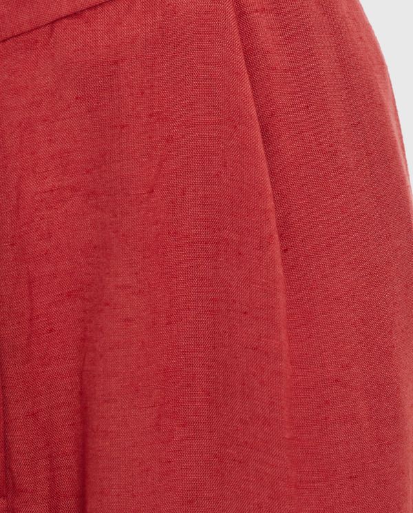 Wide leg linen blend παντελόνα με μονή πιέτα
