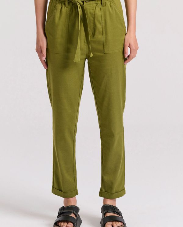 Lyocell blend cropped παντελόνι με ζώνη
