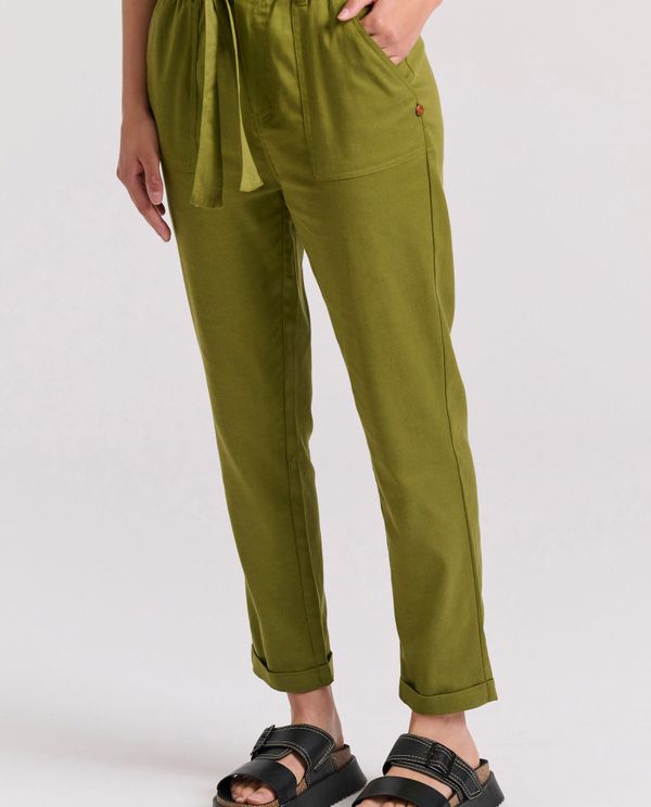 Lyocell blend cropped παντελόνι με ζώνη