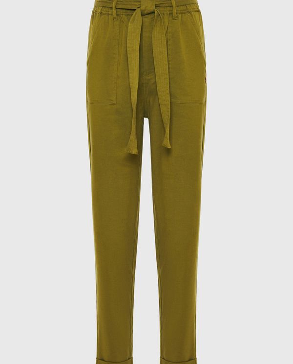 Lyocell blend cropped παντελόνι με ζώνη