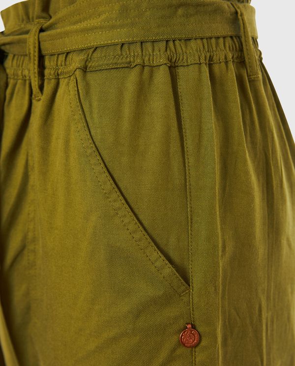 Lyocell blend cropped παντελόνι με ζώνη