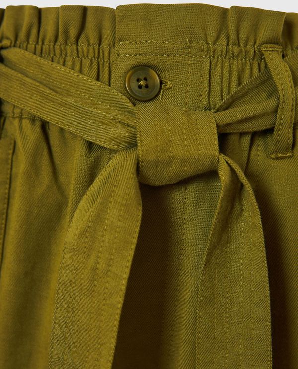 Lyocell blend cropped παντελόνι με ζώνη