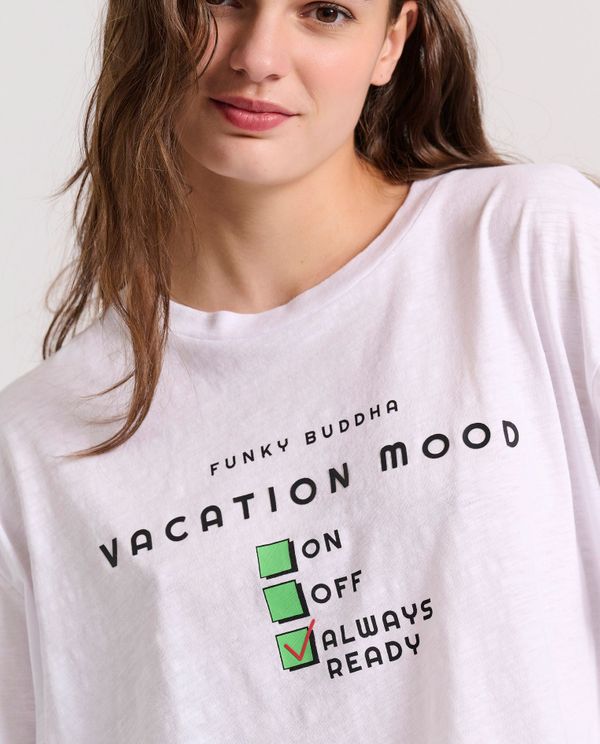 Loose fit cropped t-shirt με τύπωμα