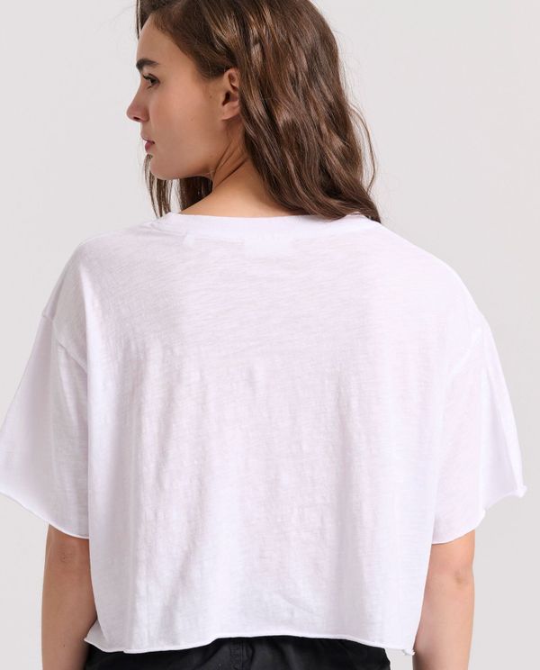 Loose fit cropped t-shirt με τύπωμα
