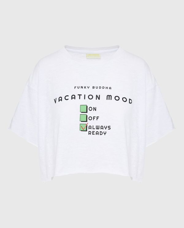 Loose fit cropped t-shirt με τύπωμα