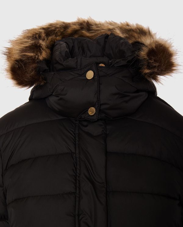 Καπιτονέ puffer μπουφάν με αποσπώμενη γούνα