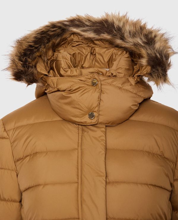 Καπιτονέ puffer μπουφάν με αποσπώμενη γούνα