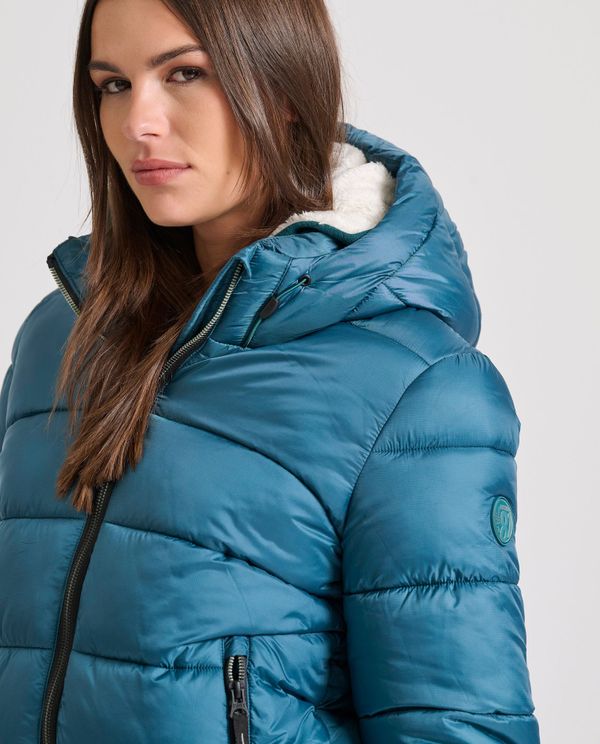 Καπιτονέ puffer μπουφάν με κουκούλα