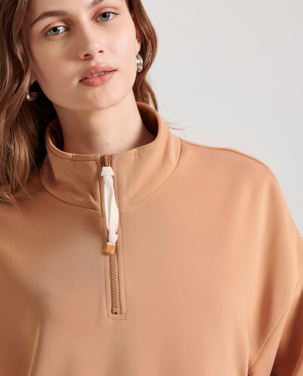 Γυναικείο half-zip φούτερ με ψηλή λαιμόκοψη