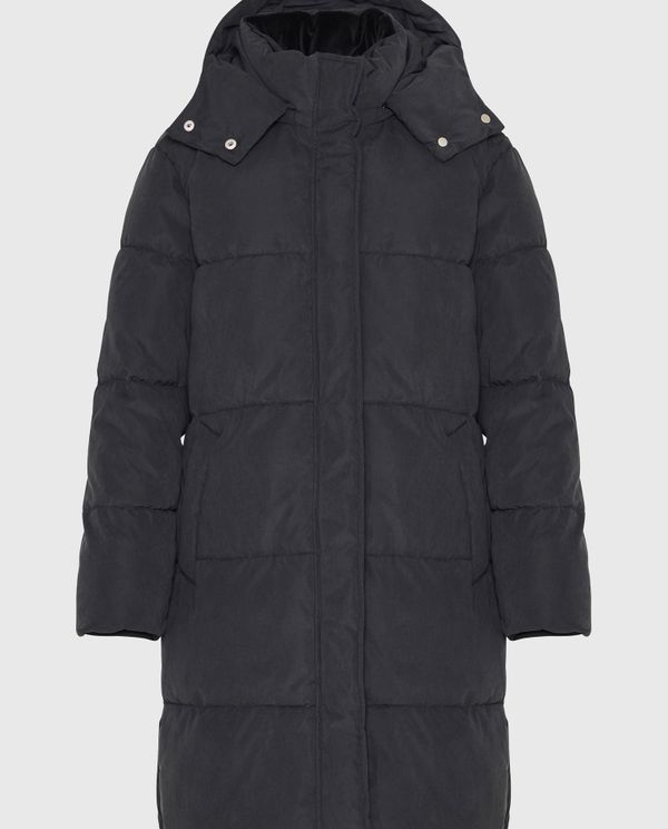 Loose fit μακρύ puffer μπουφάν με αποσπώμενη κουκούλα