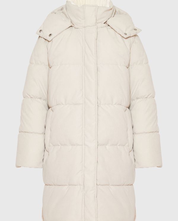 Loose fit μακρύ puffer μπουφάν με αποσπώμενη κουκούλα