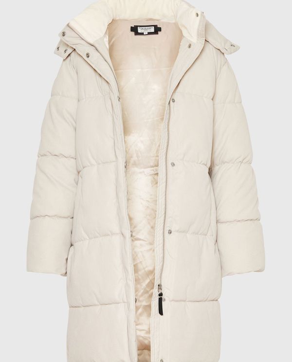 Loose fit μακρύ puffer μπουφάν με αποσπώμενη κουκούλα