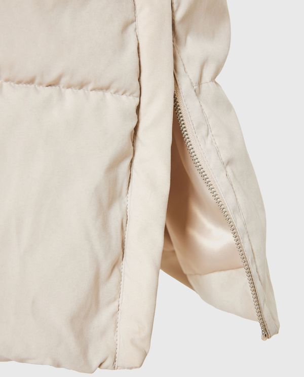 Loose fit μακρύ puffer μπουφάν με αποσπώμενη κουκούλα