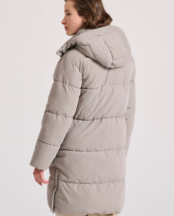 Loose fit μακρύ puffer μπουφάν με αποσπώμενη κουκούλα