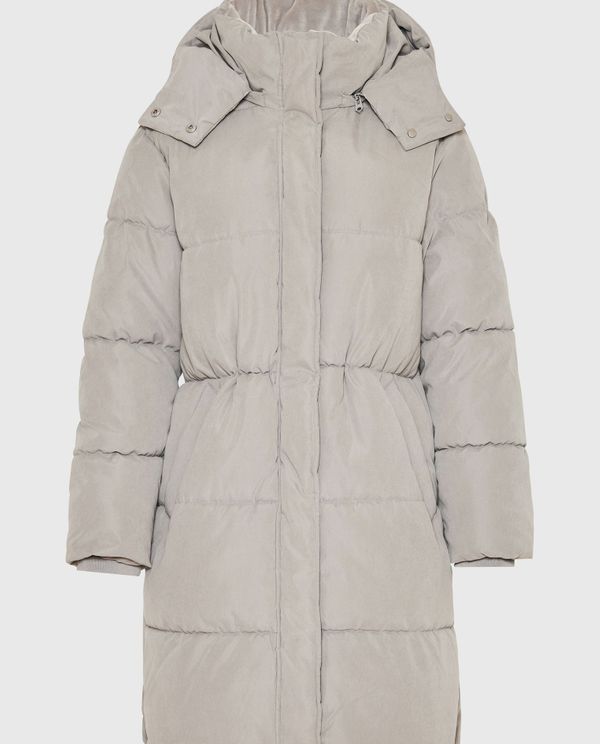 Loose fit μακρύ puffer μπουφάν με αποσπώμενη κουκούλα