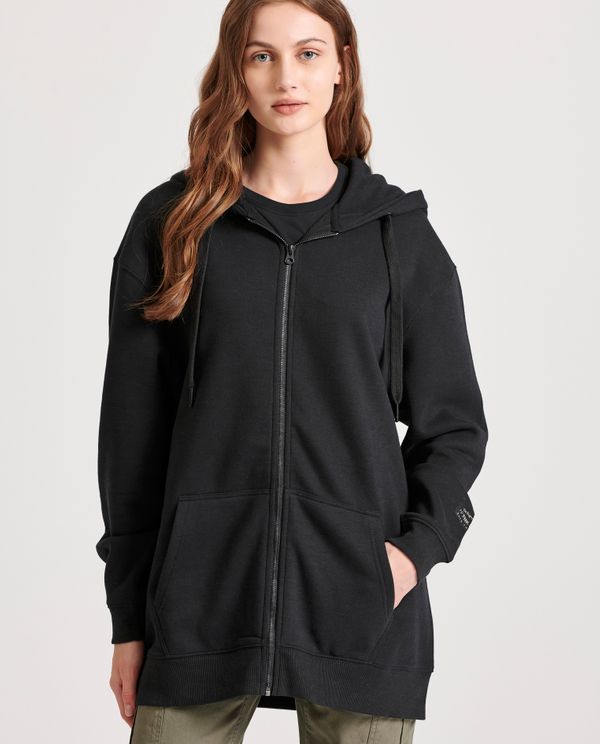 Relaxed fit φούτερ ζακέτα με τύπωμα στη πλάτη