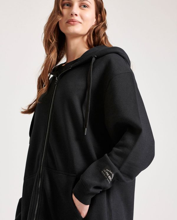 Relaxed fit φούτερ ζακέτα με τύπωμα στη πλάτη