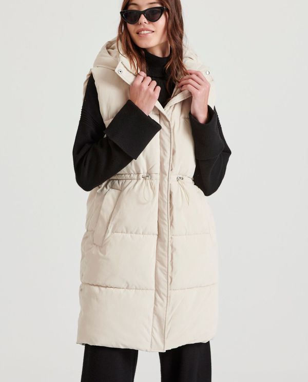 Loose fit αμάνικο puffer μακρύ μπουφάν