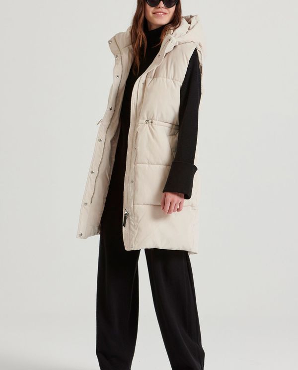 Loose fit αμάνικο puffer μακρύ μπουφάν