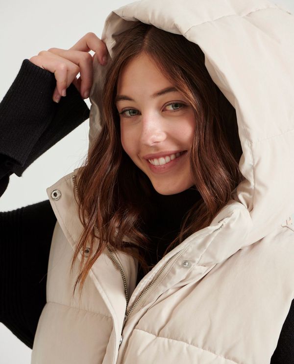 Loose fit αμάνικο puffer μακρύ μπουφάν