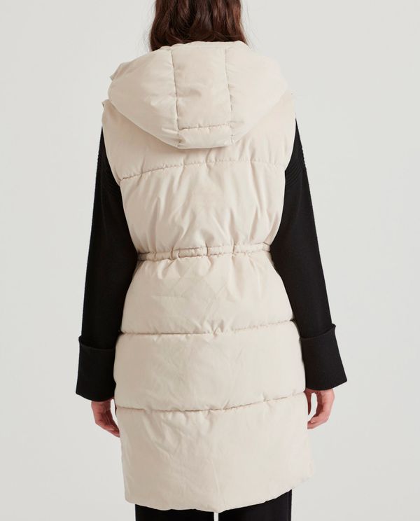Loose fit αμάνικο puffer μακρύ μπουφάν