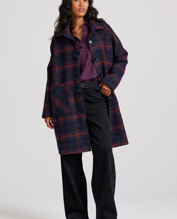 Γυναικείο wool blend καρό παλτό