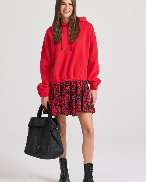 Relaxed fit φούτερ με τύπωμα στη πλάτη