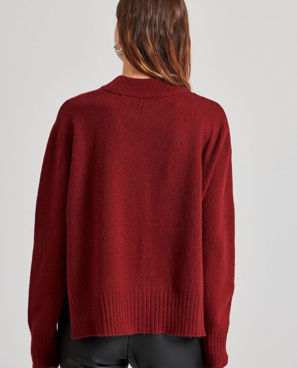 Relaxed fit πλεκτή μπλούζα με στρογγυλή λαιμόκοψη