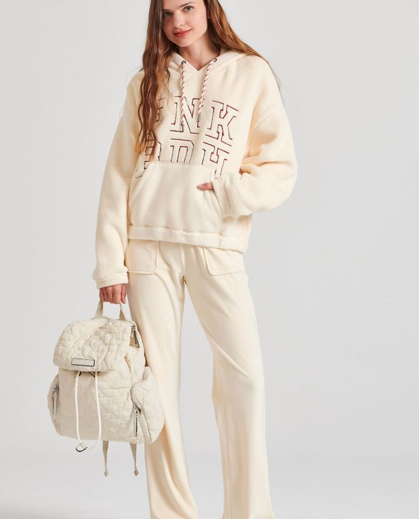 Relaxed fit φούτερ από οικολογική γούνα