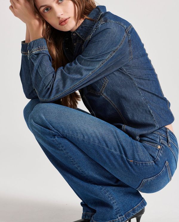 Flare fit τζιν παντελόνι