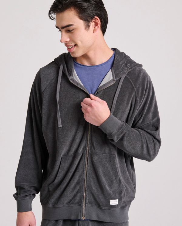 Relaxed fit φούτερ ζακέτα σε πετσετέ ύφασμα
