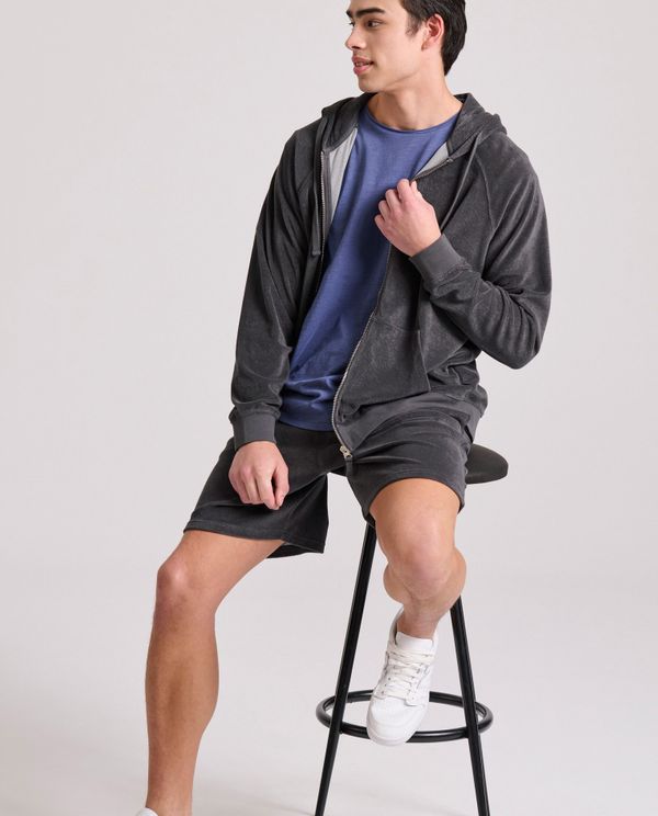 Relaxed fit φούτερ ζακέτα σε πετσετέ ύφασμα