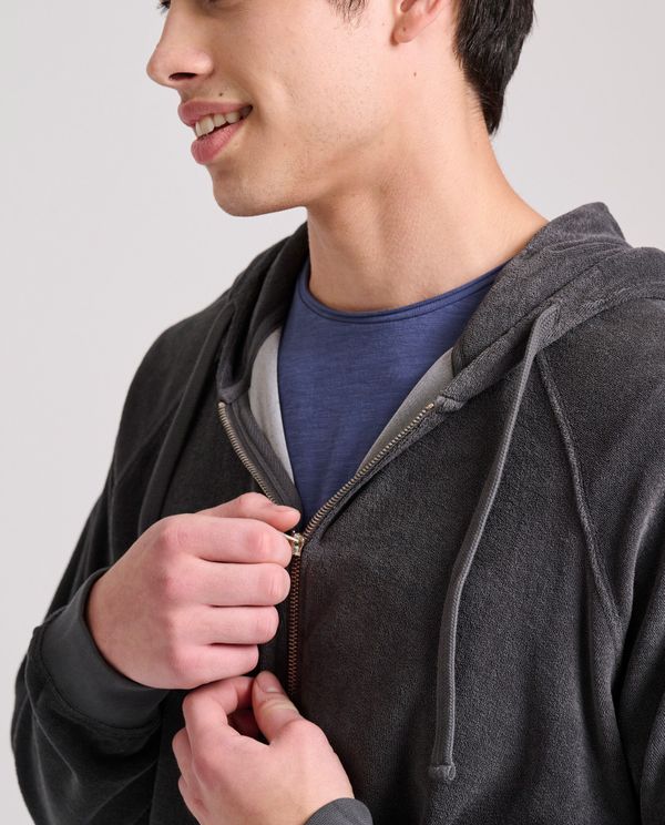 Relaxed fit φούτερ ζακέτα σε πετσετέ ύφασμα