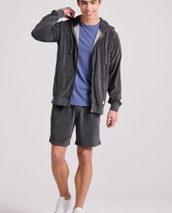 Relaxed fit φούτερ ζακέτα σε πετσετέ ύφασμα