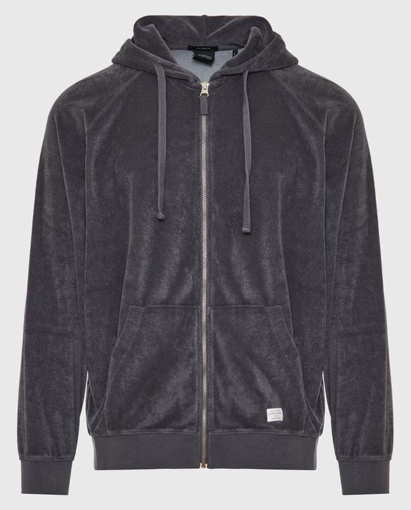 Relaxed fit φούτερ ζακέτα σε πετσετέ ύφασμα