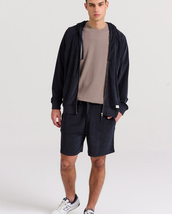 Relaxed fit φούτερ ζακέτα σε πετσετέ ύφασμα
