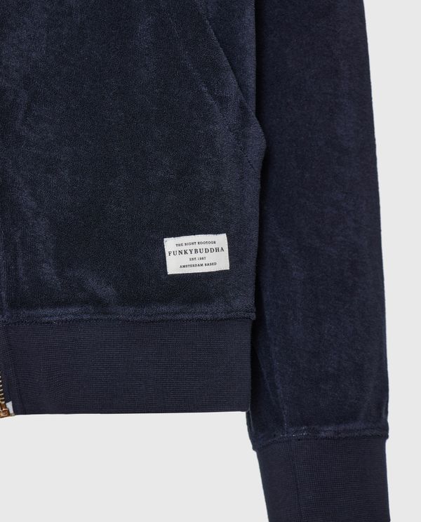 Relaxed fit φούτερ ζακέτα σε πετσετέ ύφασμα