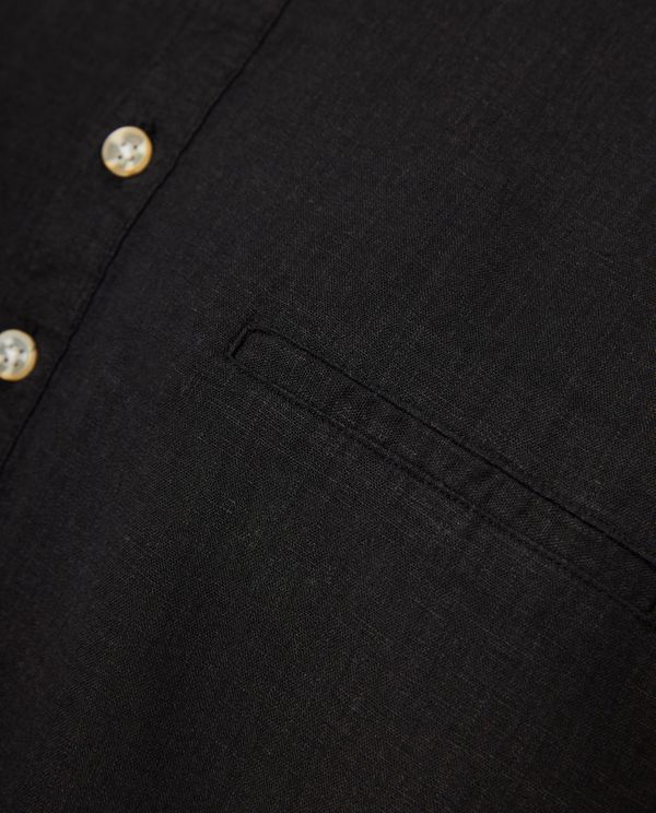 Relaxed fit linen blend πουκαμίσα με λαιμό mao